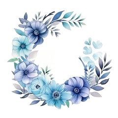 Elegant Watercolor Wreath Embracing Spring Blooms and Foliage in Serene Composition
