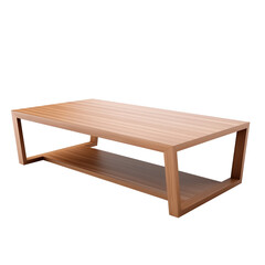 Coffee Table. Scandinavian modern minimalist style. Transparent background, isolated image.