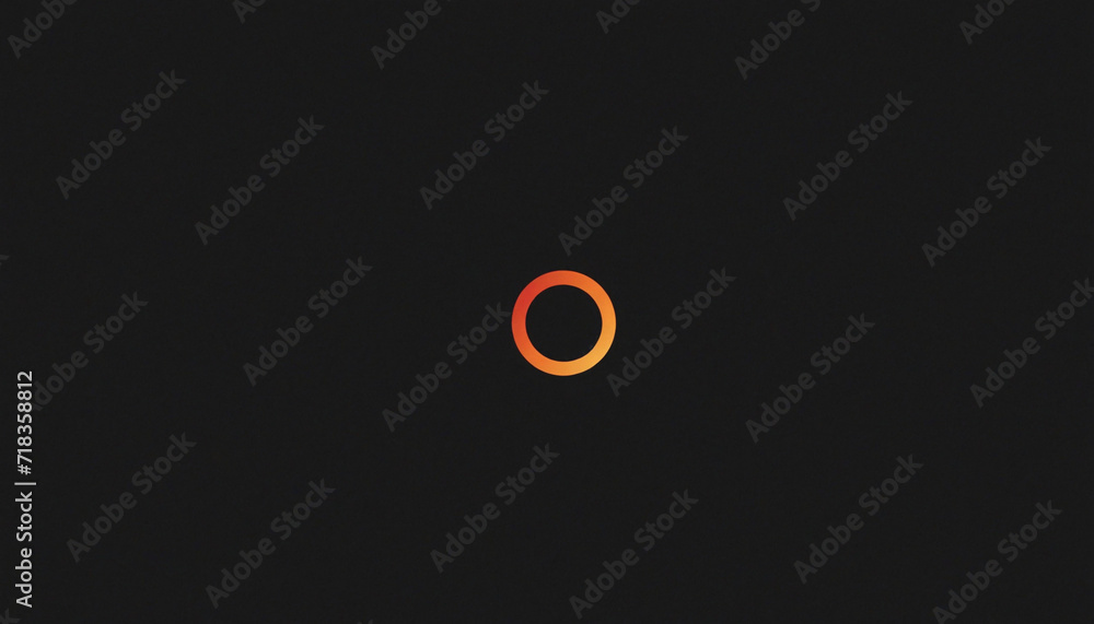 Poster abstract poster/banner design with a gradient circle on a grainy black background and a sphere in re