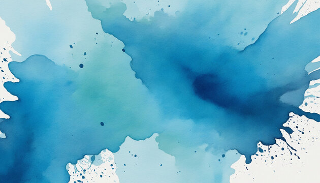 Blue watercolor background for textures and backgrounds © SR07XC3