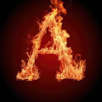 Letter A Fiery Icon Font Generative AI