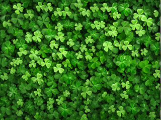 Obraz premium Lush Green Clovers: A Captivating Image Showcasing the Symbol of Ireland, Often Adorned in Decorations and Attire During St. Patrick's Day Celebrations. generative AI