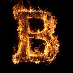 Letter B Fire Symbol Lettering Generative AI