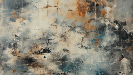A textured abstract with a blend of blue and orange hues, giving an impression of aged beauty.

