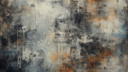 Abstract Artistic Wall with Paint Layers and Cracks Textured Background