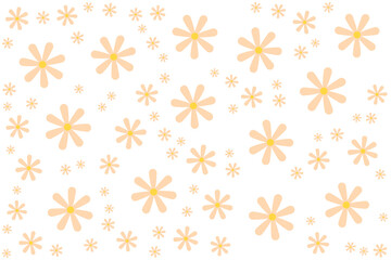Fototapeta na wymiar Floral pattern of yellow tones on white background