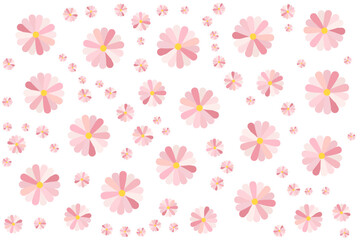 Floral pattern in pastel tones on white background