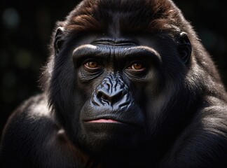 Obraz premium Gorilla Majesty on a Black Stage