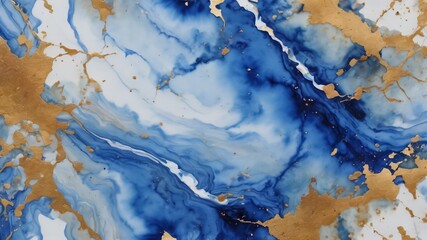 Obraz premium White and blue marble textured background. Abstract design texture. Ai generative