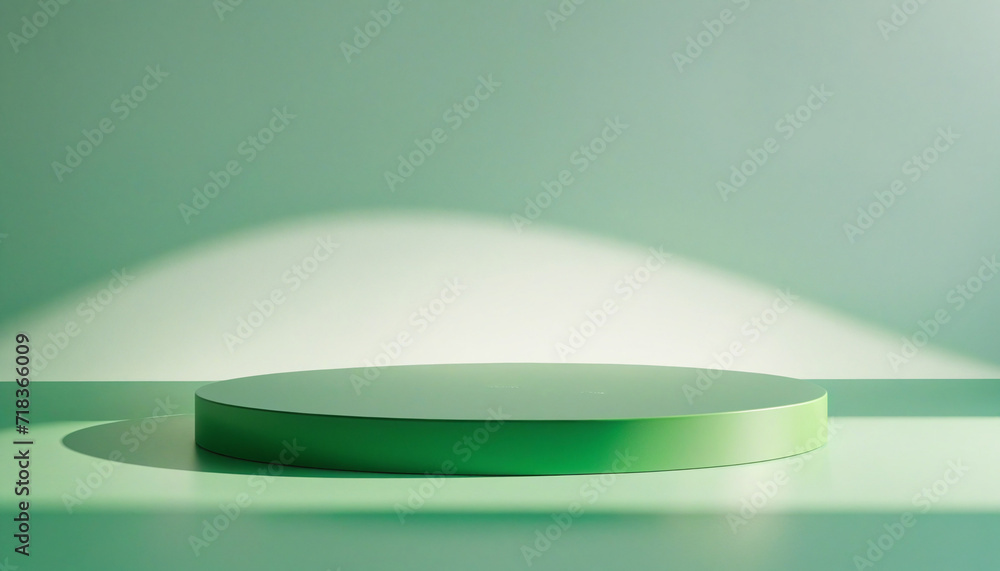 Poster 3d illustration of a minimal green abstract background with shadows and sunlight. ideal for showcasi