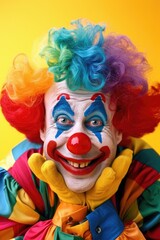 Portrait of a happy colorful clown
