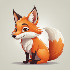 Obraz premium Adorable Fox Logo Illustration