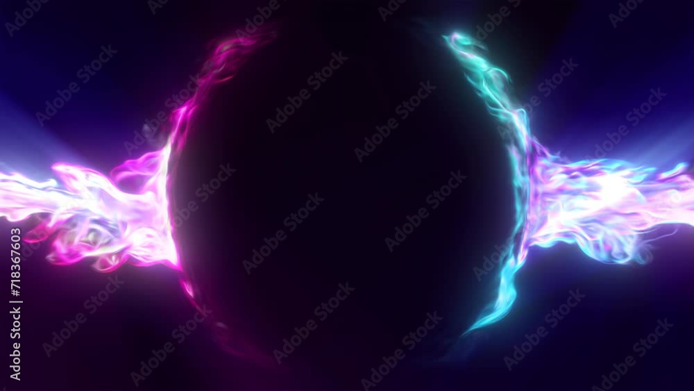 Canvas Prints abstract colorful animated energy orb, futuristic flowing glowing plasma background, copy space, 4k 
