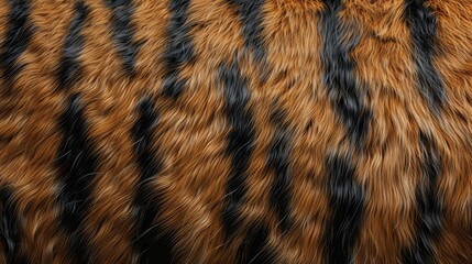 Close up of tiger fur animal print background. Fashionable skin texture banner