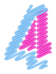 Wavy Neon Sign Number Four