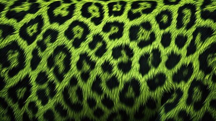 Close-up of green leopard fur print background. Animal skin backdrop for fashion, textile, print, banner