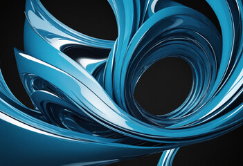 Modern blue form, 3D visualization