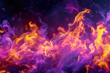 Foto op Canvas Colorful neon fire flame background banner or header  © Artofinnovation