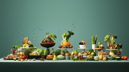  a table topped with lots of different types of fruits and vegetables next to a bowl of fruit and veggies.