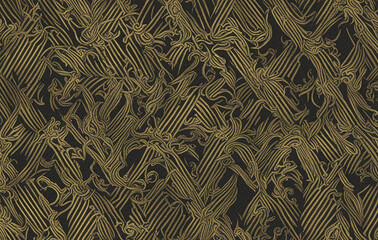 Modern art Deco abstract geometric seamless pattern luxury line Art. Beautiful background design, in golden brown tones.