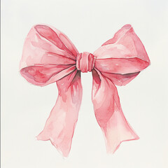 Aesthetic Pink Bow in Watercolor
