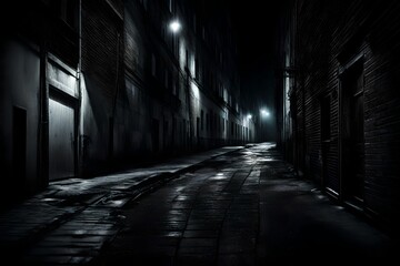 dark tunnel in the night