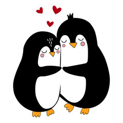 VECTORES DE PINGUINOS ENAMORADOS AMOR SAN VALENTIN