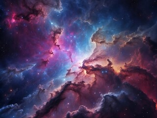 Obraz premium Beautiful colorful galaxy clouds nebula background wallpaper, space and cosmos or astronomy concept, supernova, night stars hd