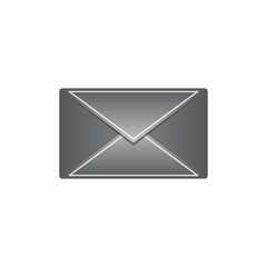 Black closed mail envelope icon isolated on white background. Vector email symbol