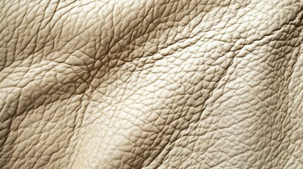 Vintage beige leather texture background with folds for print, fashion, banner, footwear, furniture, accessories