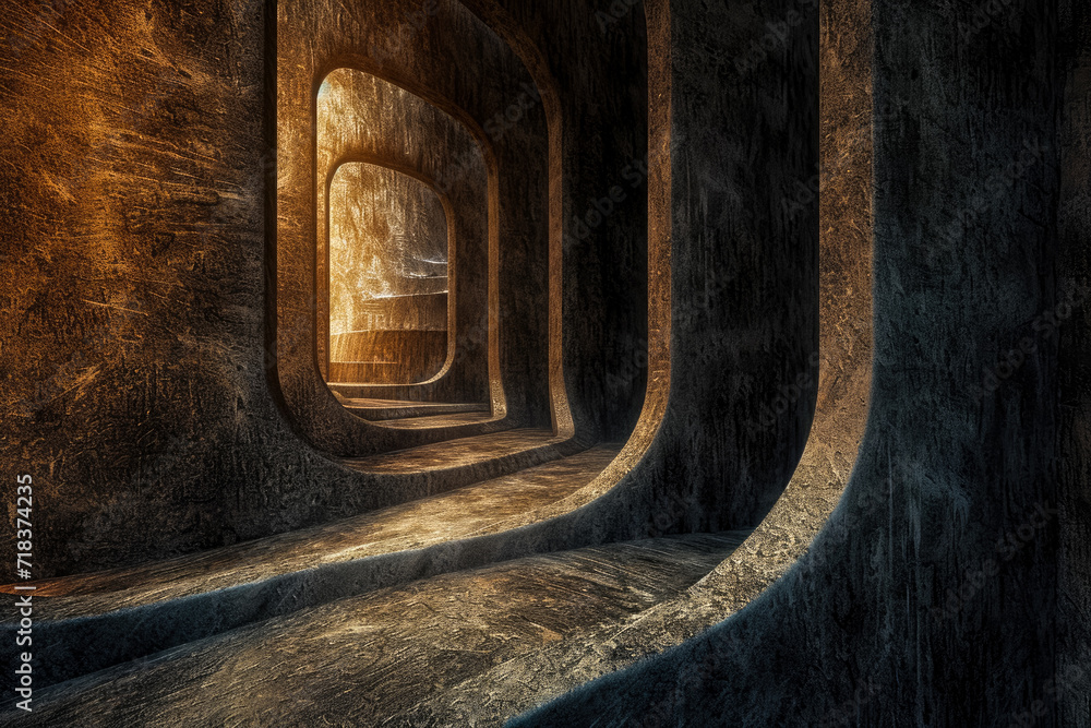 Poster a labyrinthine network of winding paths and corridors unfolds, leading the viewer on a visual journe