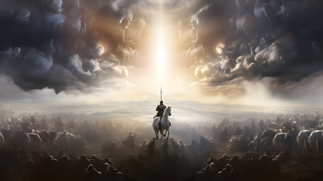 Sky opening and Jesus coming back as lord