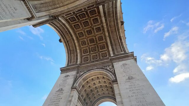 Paris, France, Arch Of Triumph And Champs Elysees. Travel destination, sightseeing, walking tour