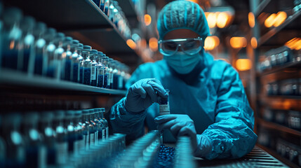 A doctor doing research in the laboratory, pharmacology