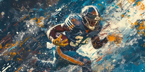 image of an american football player in the background Generative Ai