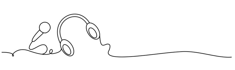 vector earphone line art illustration