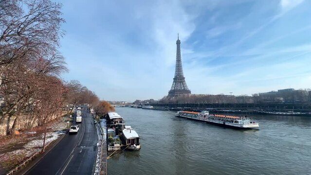 Paris, France, Eiffel Tower background, Valentine's day concept. Love locks attached to a bridge on the river Seine, Love symbols 