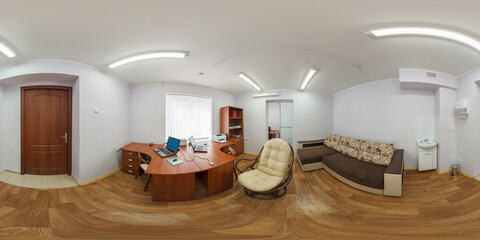 full seamless spherical hdri panorama 360 in  interior work room or director or manager office in...