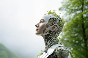 robot and nature - 718377843