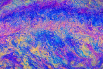 Fototapeta na wymiar Abstract background texture of rainbow colors. Macro photo of soap bubble texture. Psychedelic multicolored abstract background