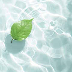Water and green leaf.