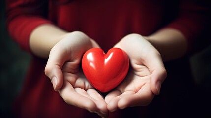  a close up of a person holding a heart in the palm of a heart in the palm of their hands.