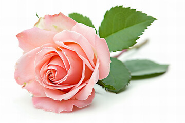 
pink rose isolated on white background