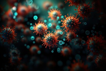 Coronavirus. Covid 19. Flu. Flu Concept. Flu Virus. Virus. Pandemic Concept. Epidemic Concept. virus 3d illustration.  - obrazy, fototapety, plakaty