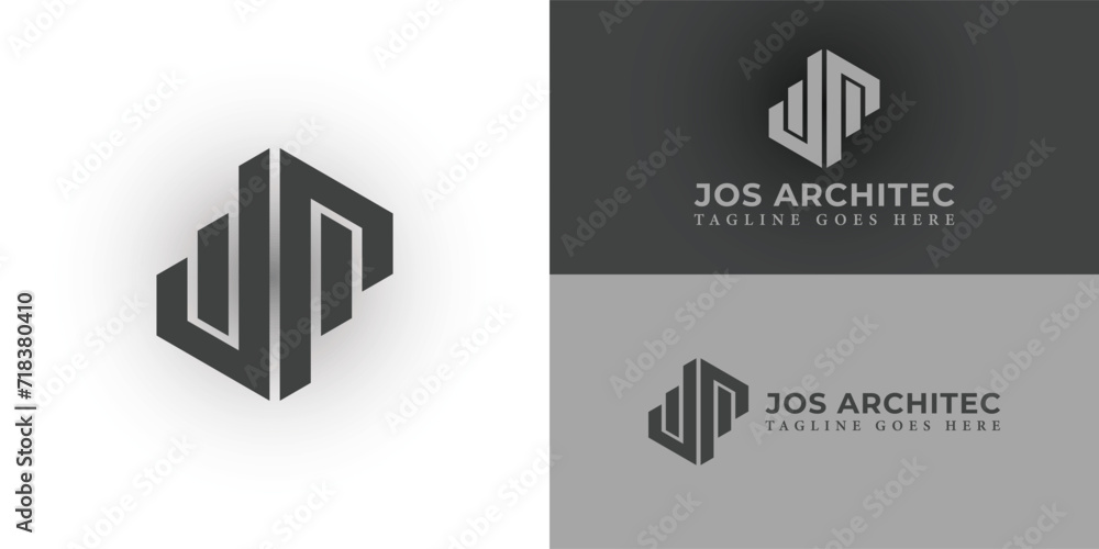 Poster abstract initial letter ja or aj logo in black color isolated in white and black backgrounds applied