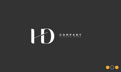  HD Alphabet letters Initials Monogram logo DH, H and D