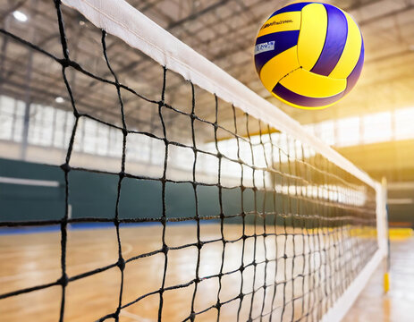 BOLA DE VOLEI  EM JOGO IMPORTANTE DE UM CAMPEONATO INTERNACIONAL