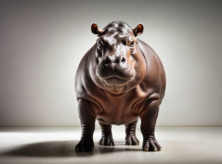 Fototapeta premium Studio Elegance with a Hippo