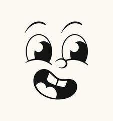 Fototapeta premium Retro cartoon face vector concept