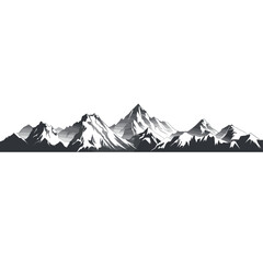 Line Drawing of Mountains - Outdoor Art